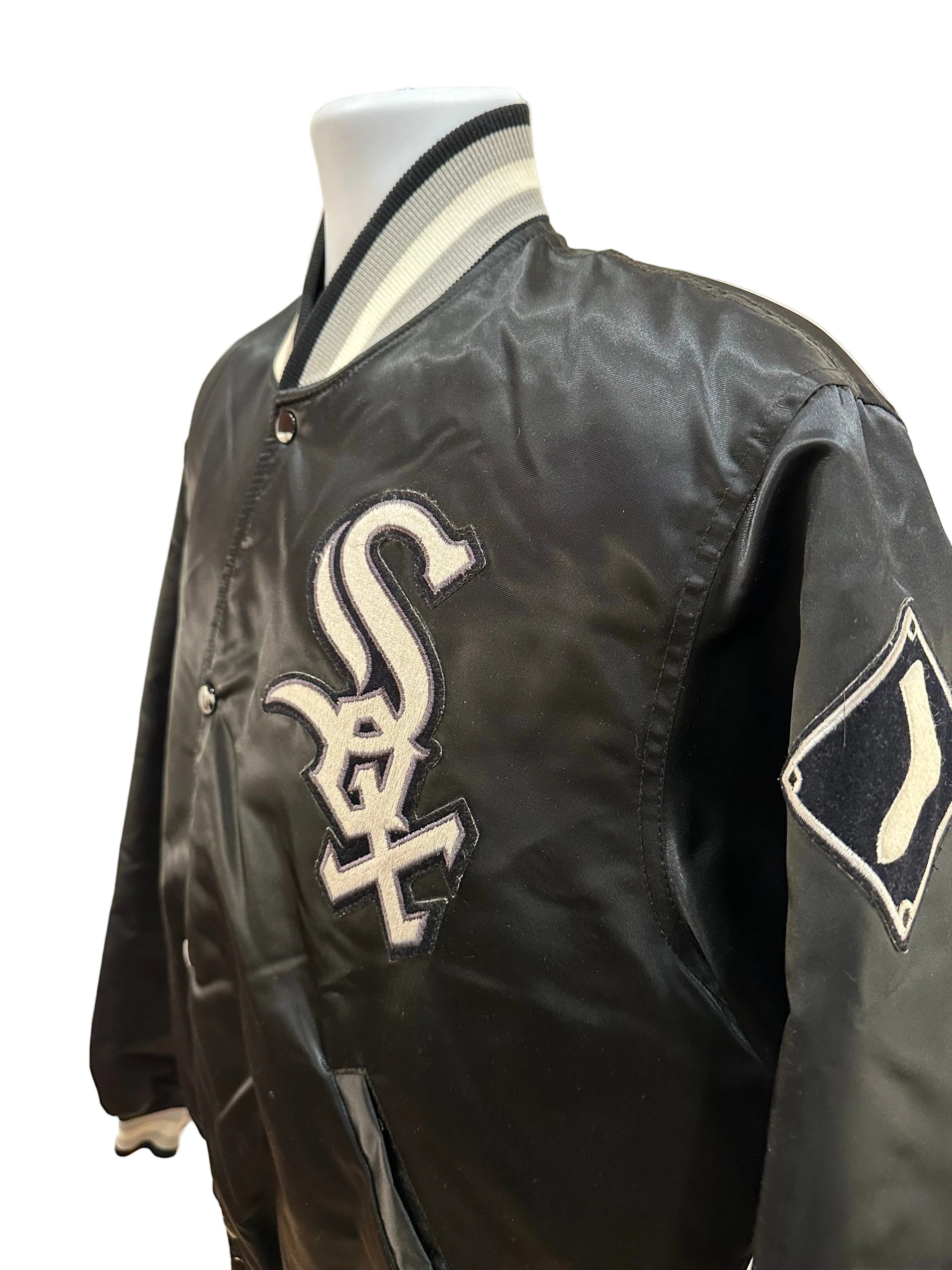 (Men's Large) 90s Chicago White Sox Starter Satin Bomber