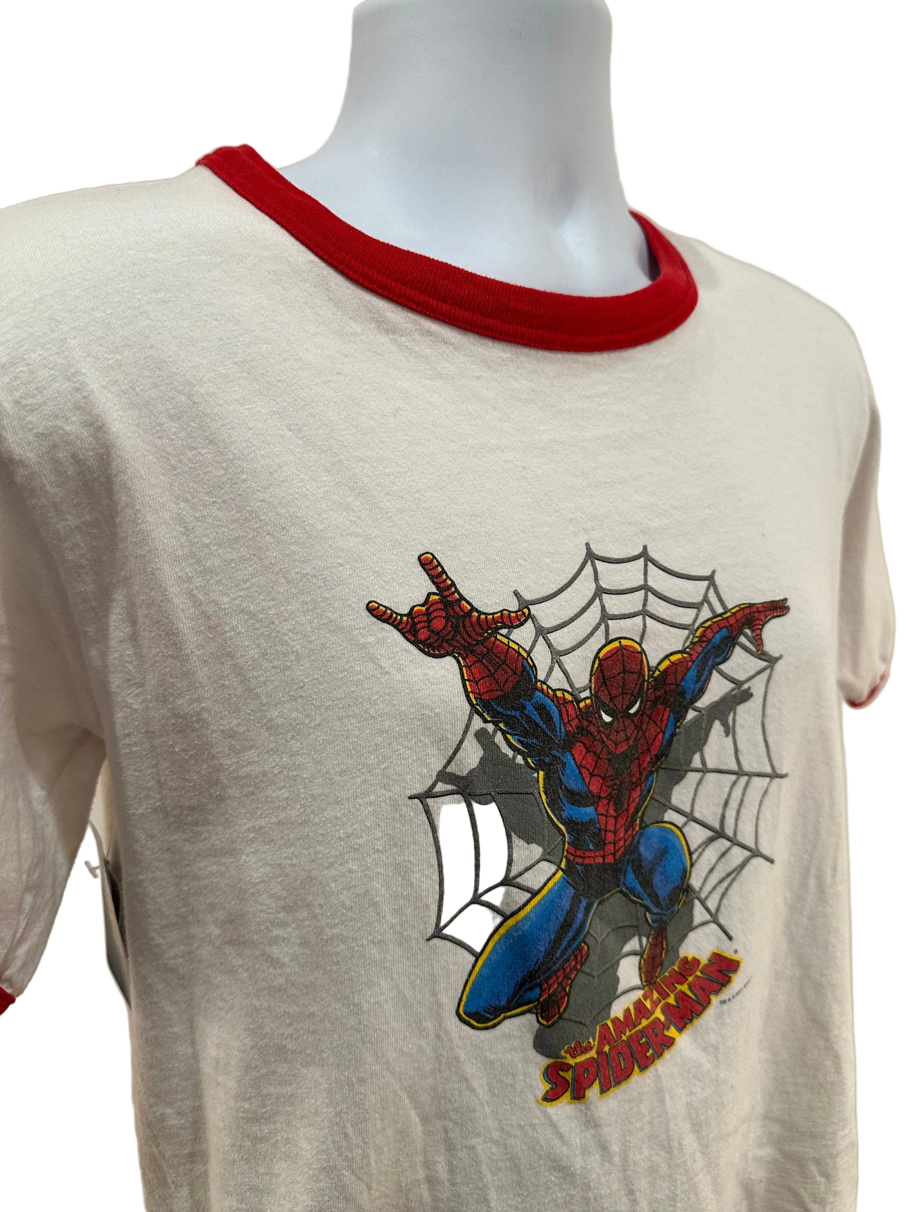 (Mens Medium) 2001 Spiderman Ringer Short Sleeve