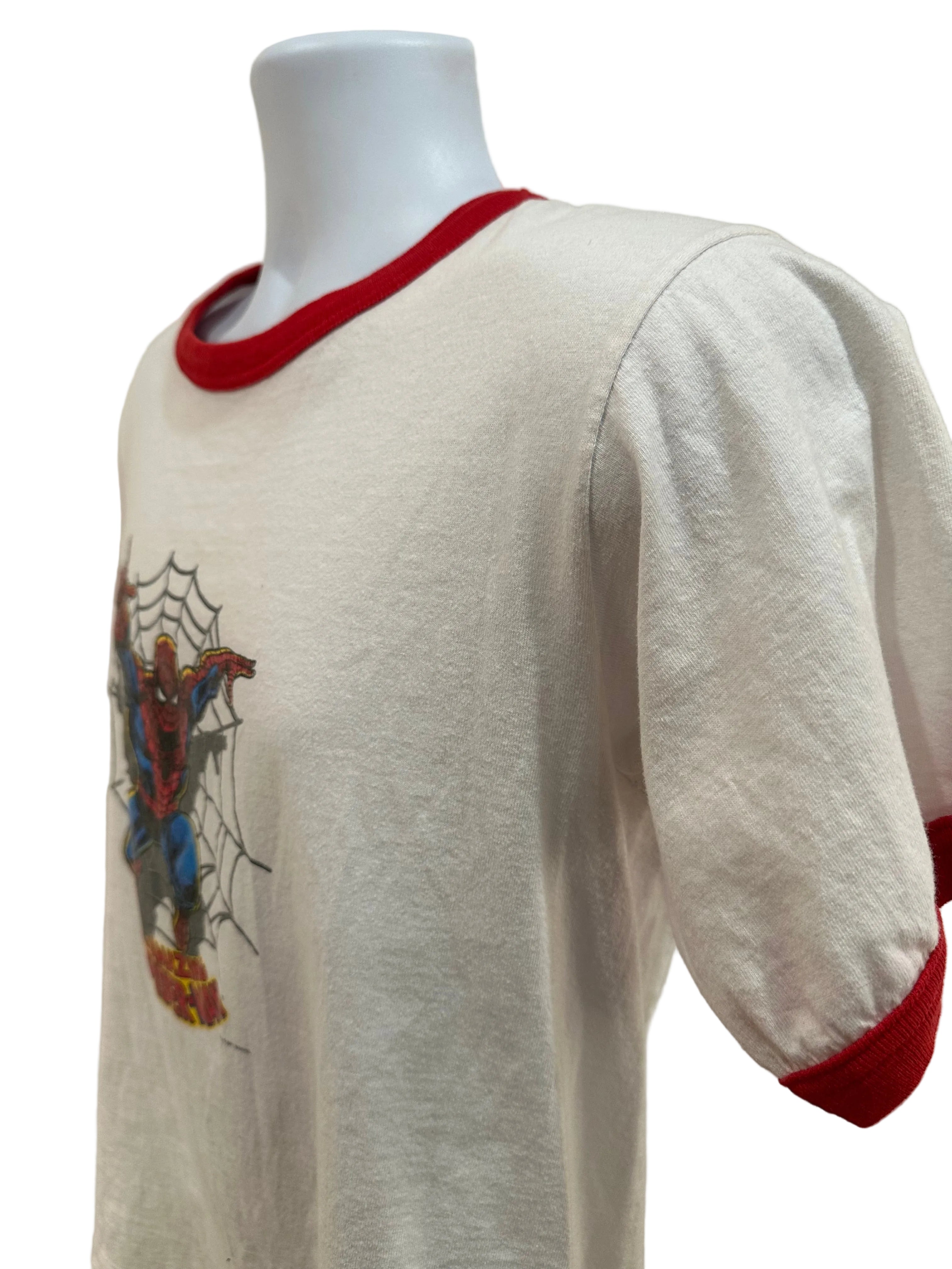 (Mens Medium) 2001 Spiderman Ringer Short Sleeve