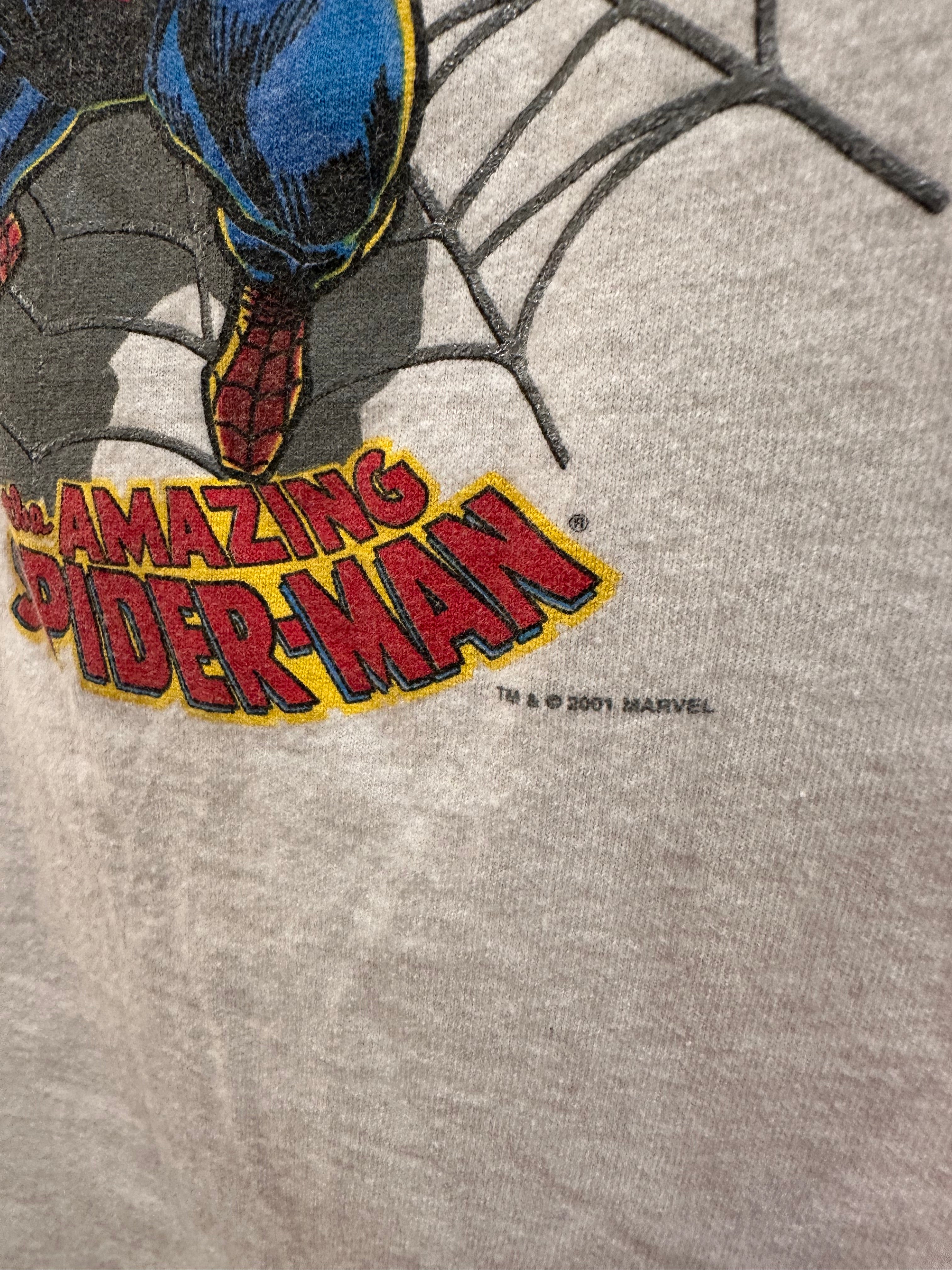 (Mens Medium) 2001 Spiderman Ringer Short Sleeve