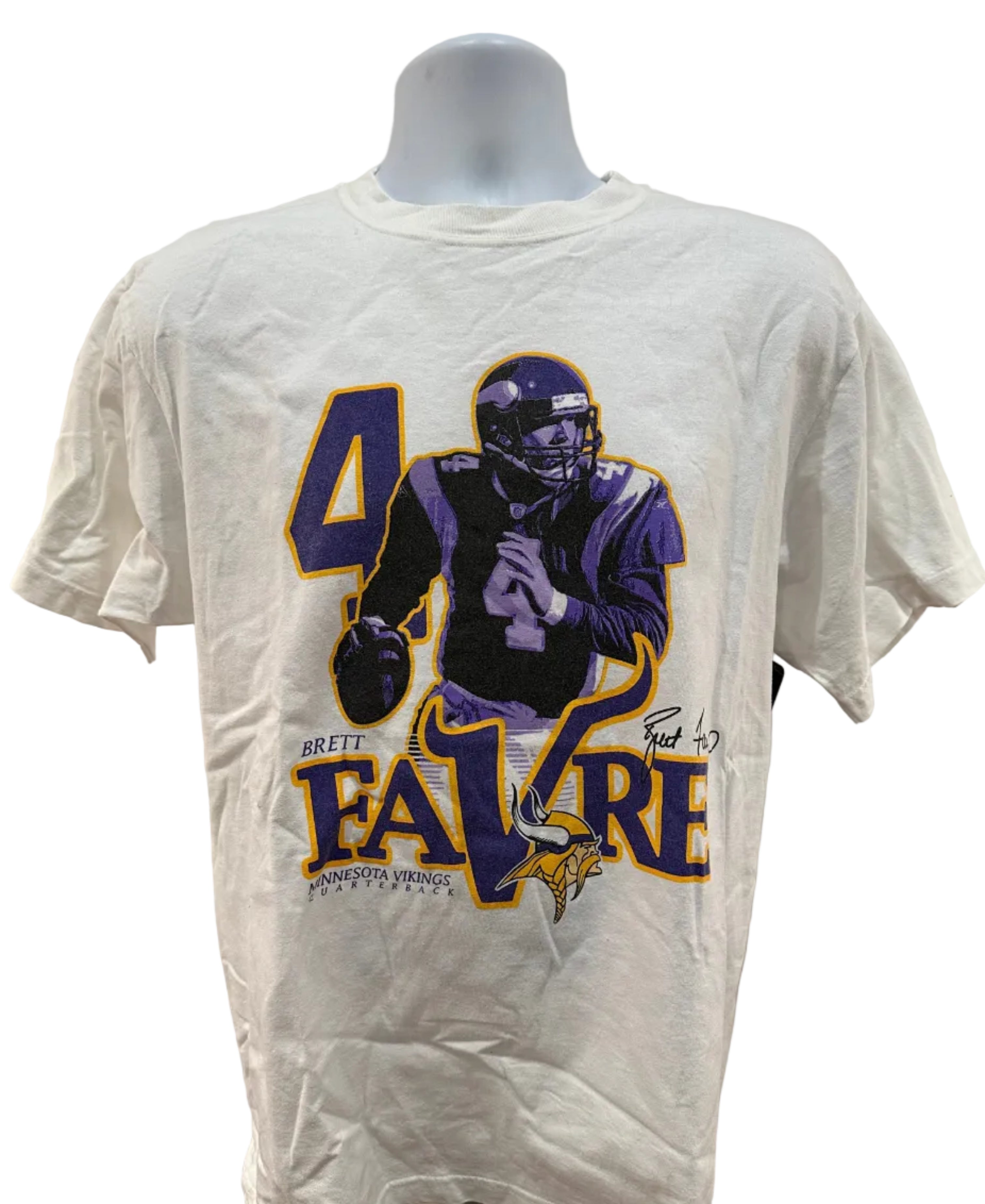 (Mens Medium) Y2K Reebok Brett Favre Minnesota Vikings Short Sleeve