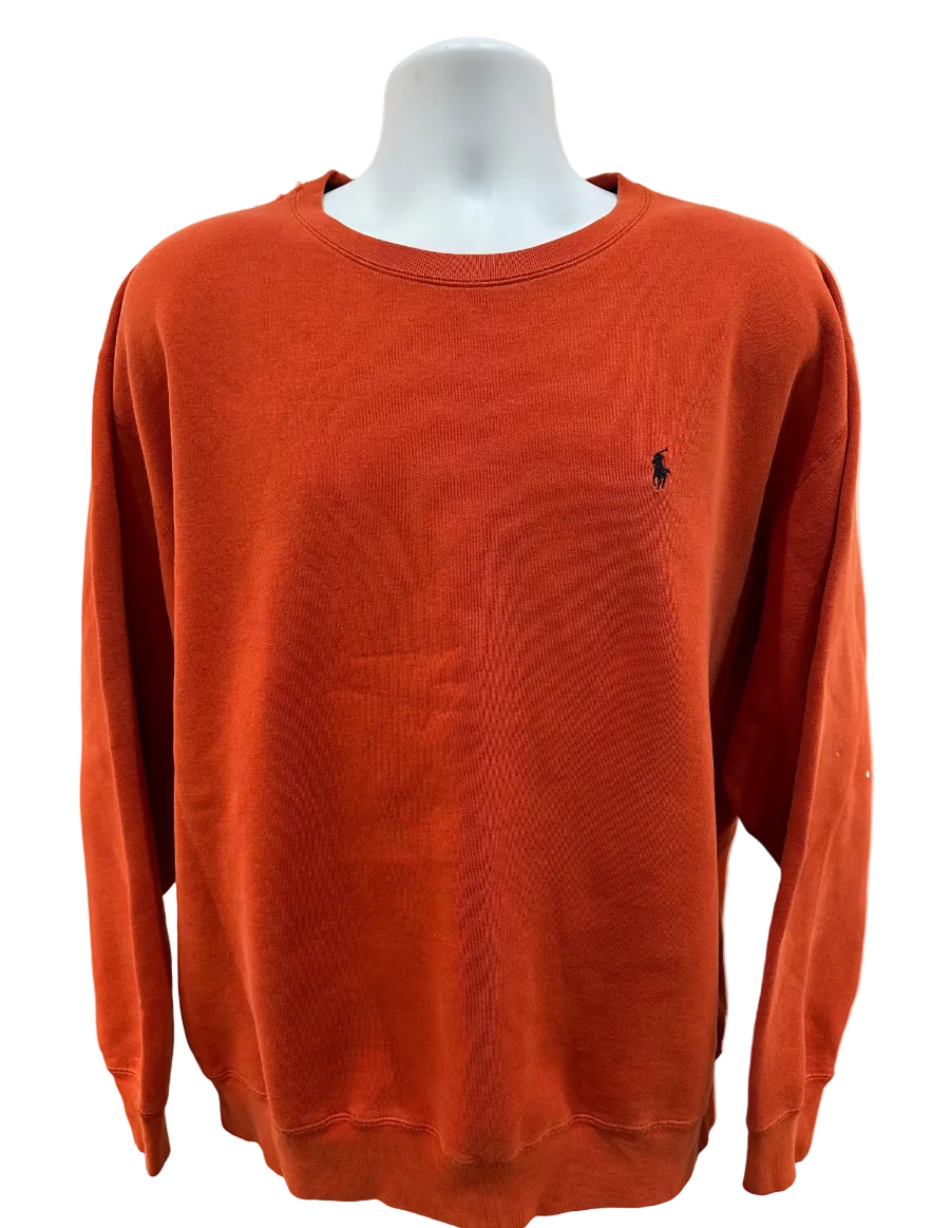 (Men's XL) 90s Orange Polo Crewneck