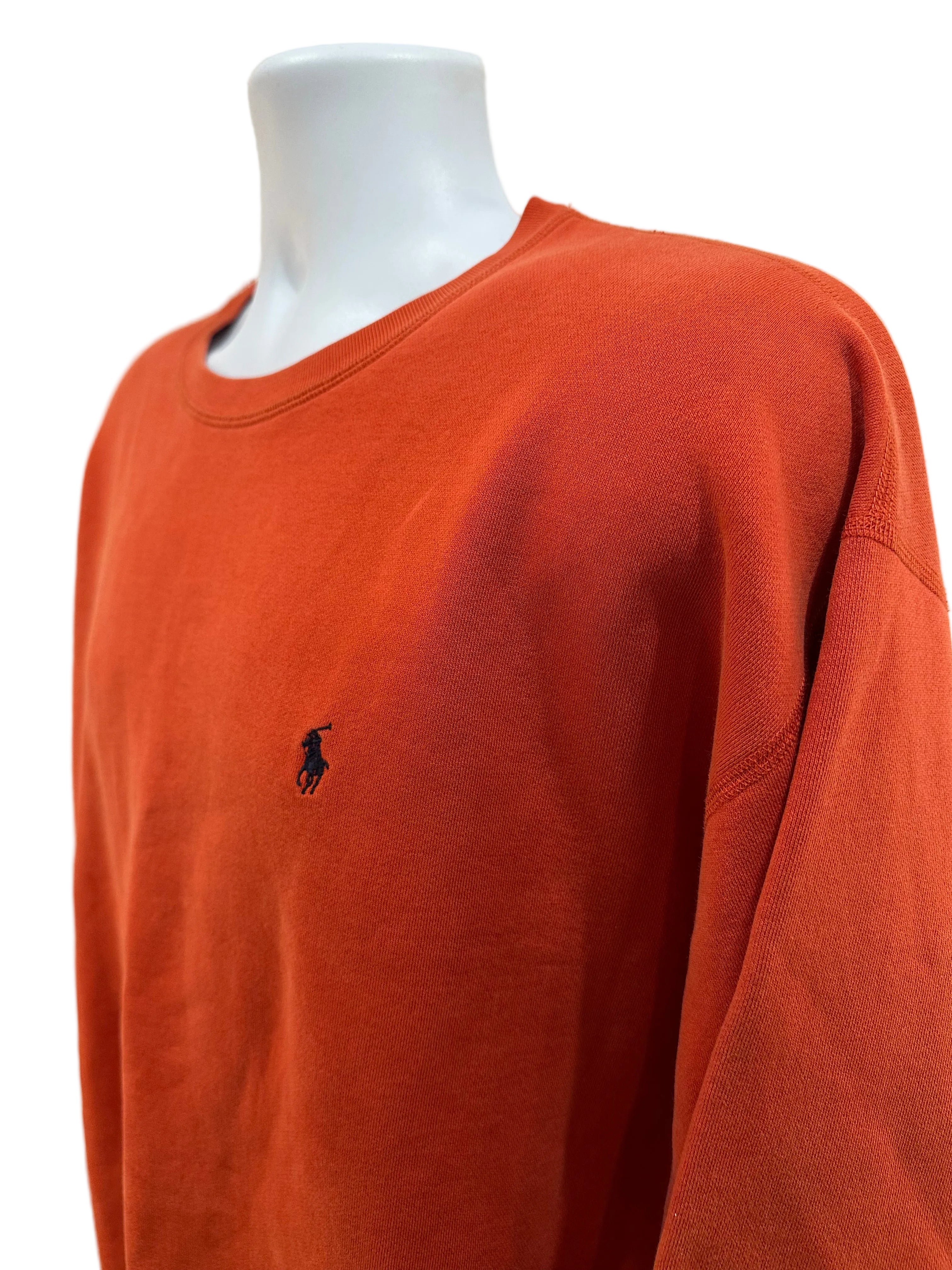 (Men's XL) 90s Orange Polo Crewneck