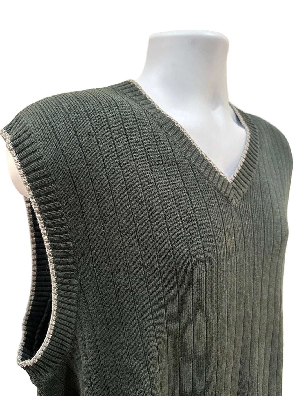 (Men's Medium) 90s Olive Trader Bay Sweater Vest