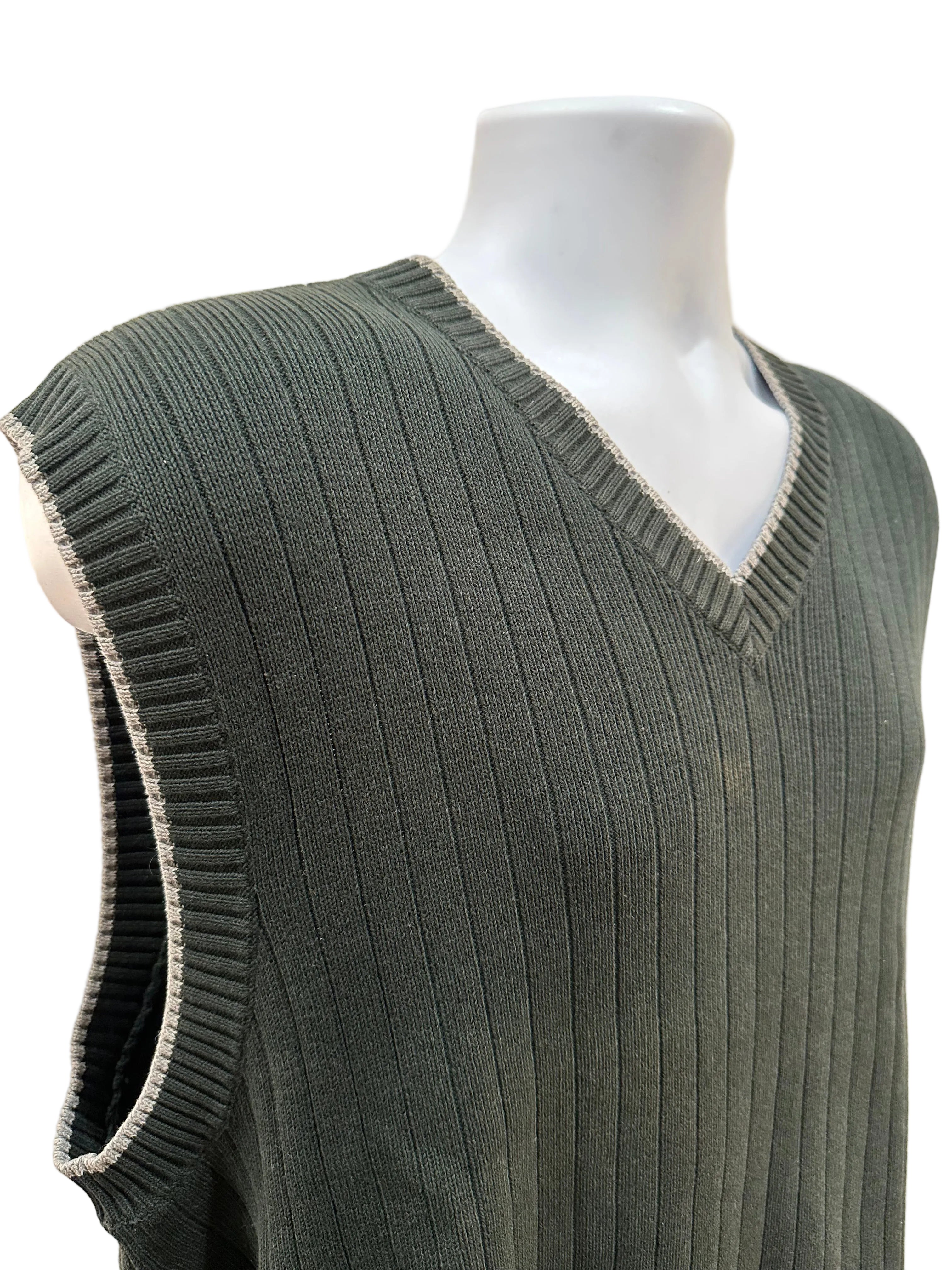 (Men's Medium) 90s Olive Trader Bay Sweater Vest