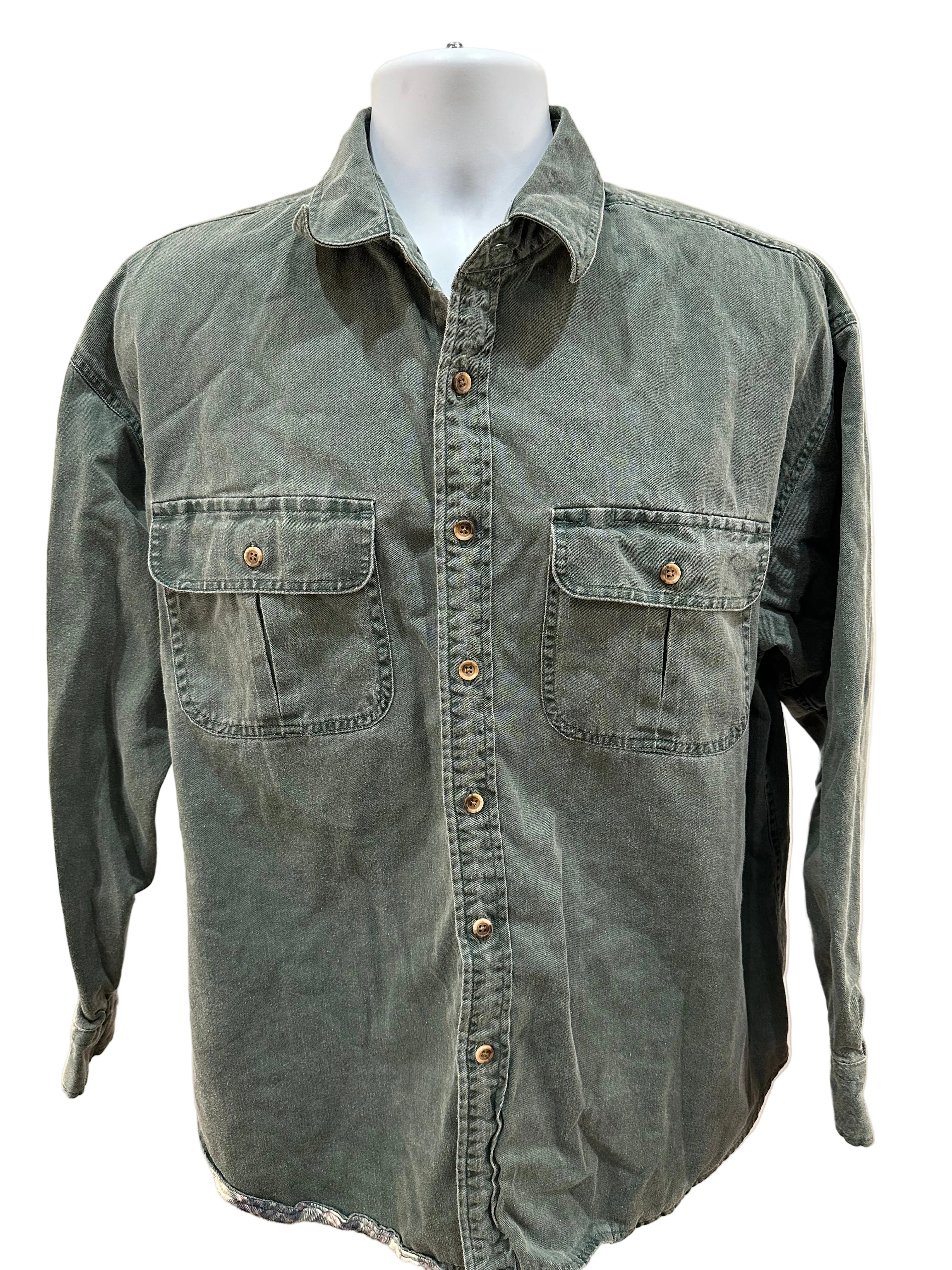 (Men's Large) 90s St. Johns Bay Flannel Lined Button Up