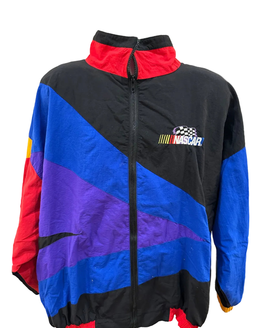(Mens XL) 90s Nascar Colorblock Windbreaker Zip Up Jacket