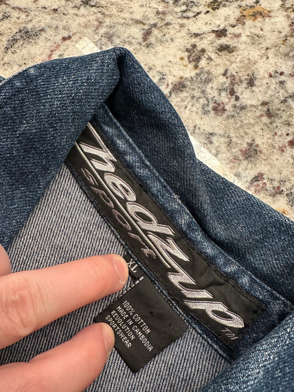 (Mens XL) Y2K Hedz Up Denim Jacket