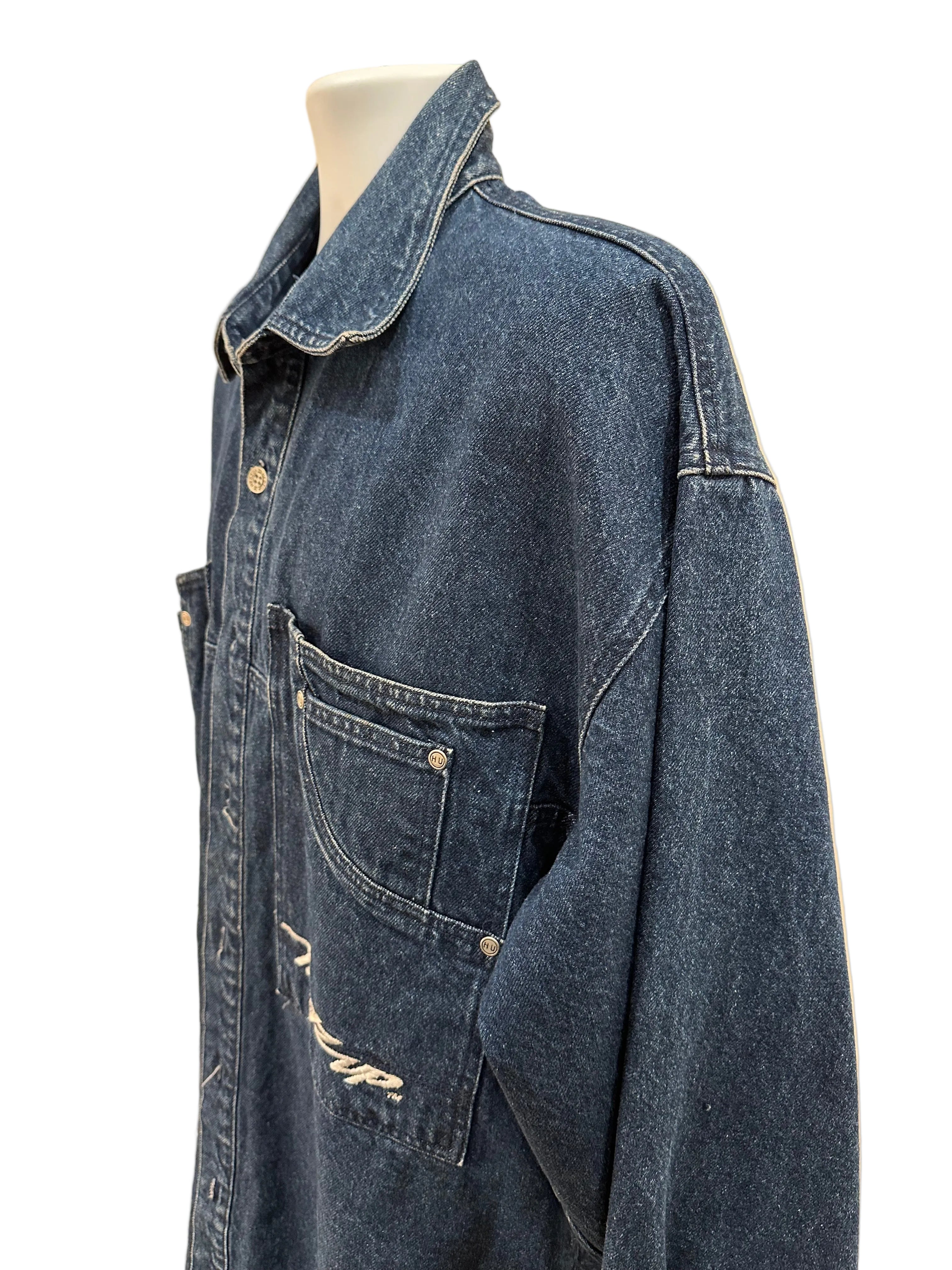(Mens XL) Y2K Hedz Up Denim Jacket