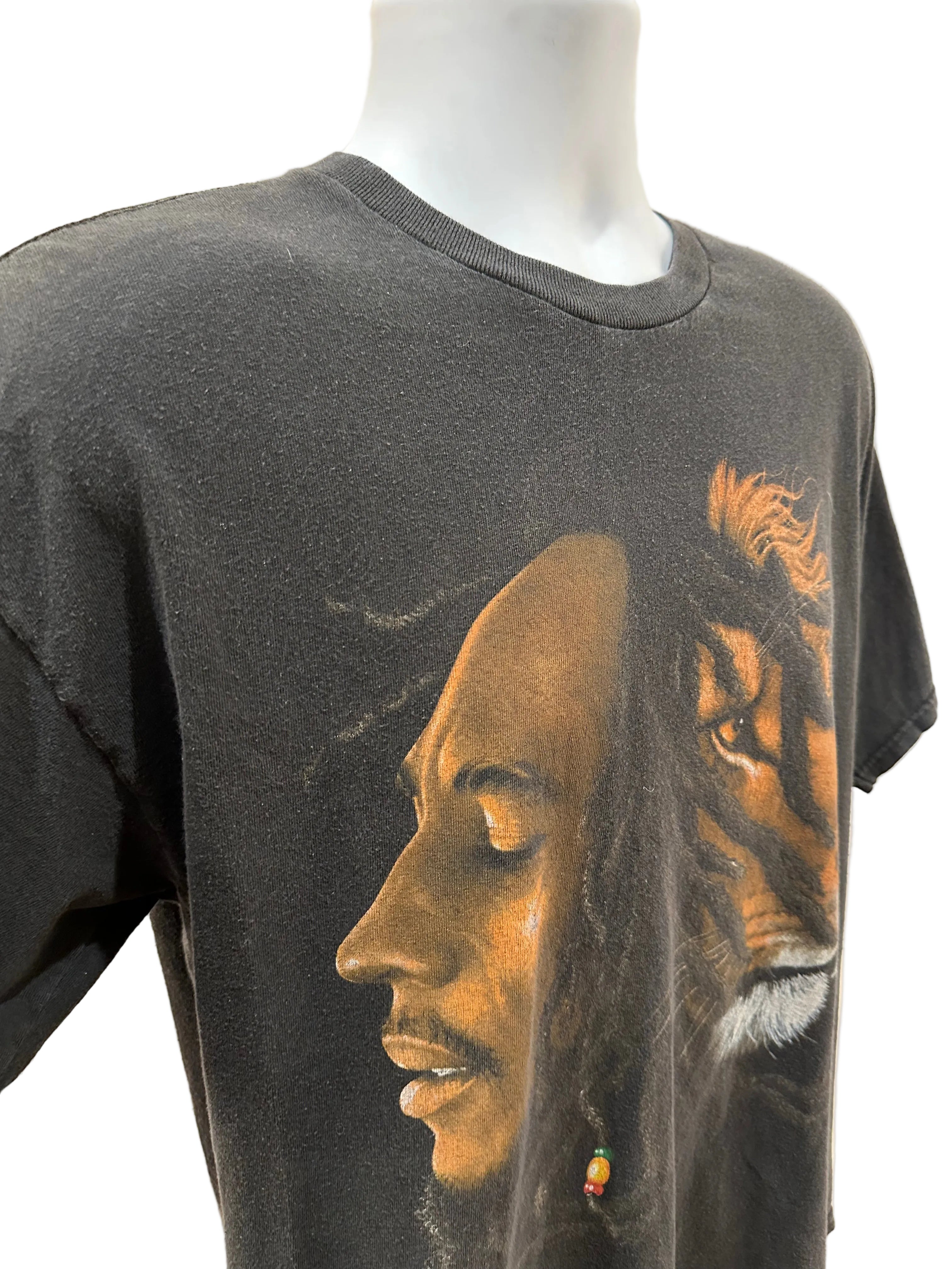 (Men's Large) 2000s Bob Marley Lion Short Sleeve