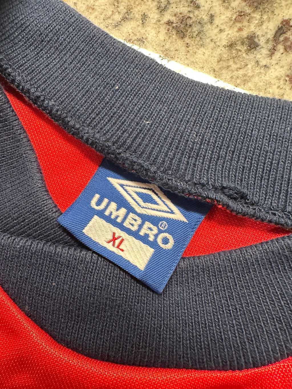 (Men's XL) 90s Umbro Long Sleeve Soccer Jersey