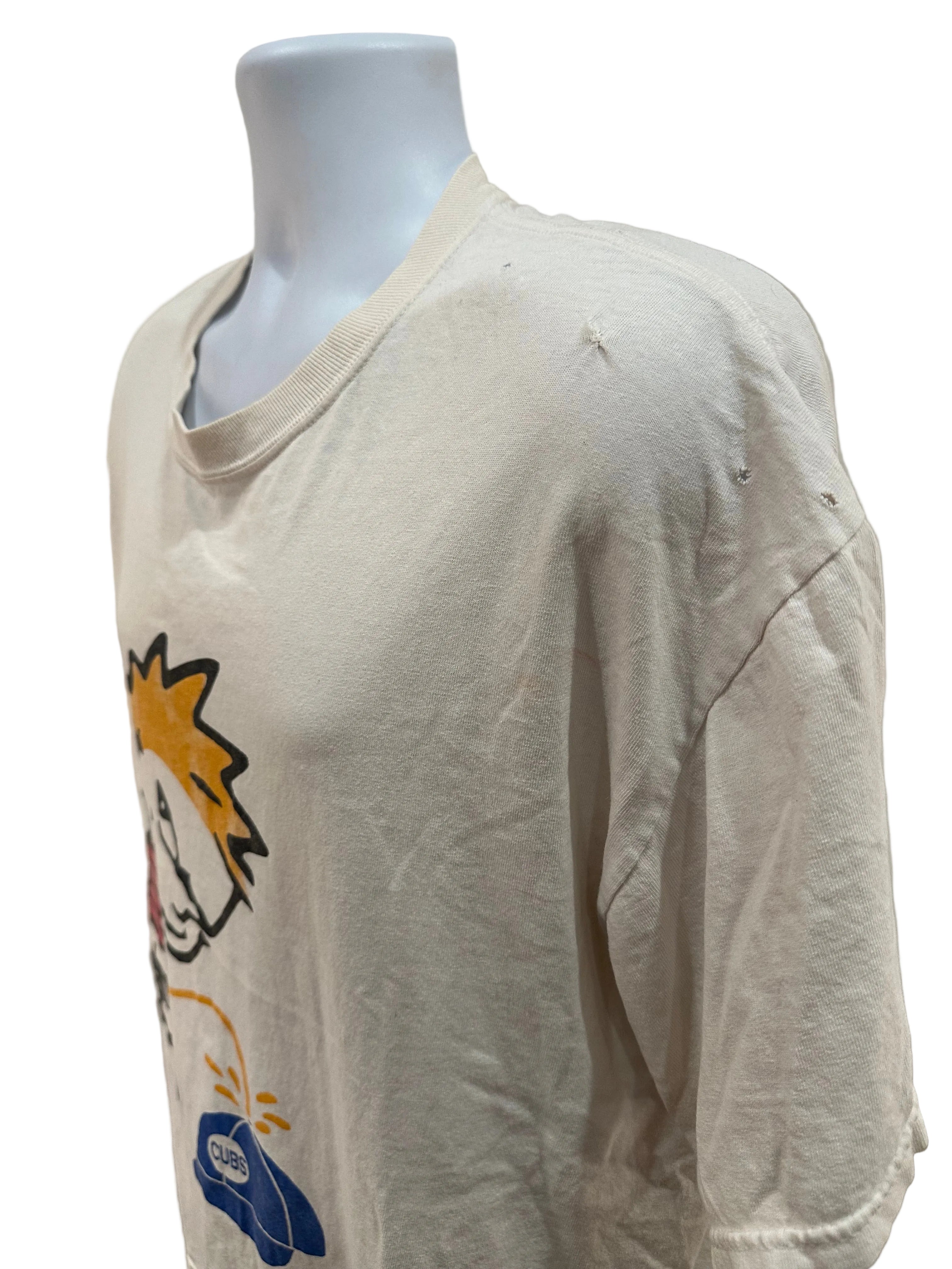 (Men's XL) 90s Calvin and Hobbes "Cubs Suck" Short Sleeve