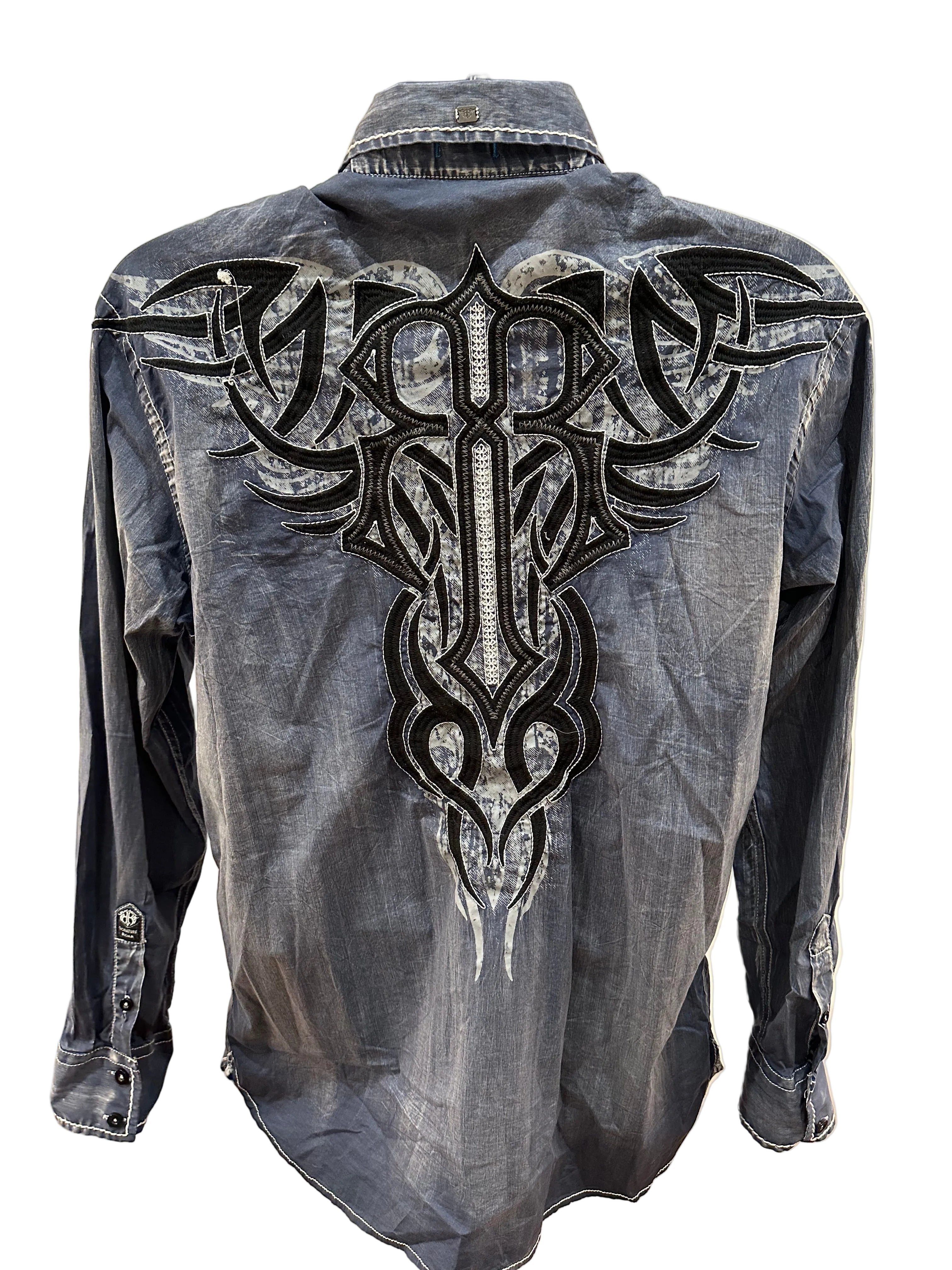 (Men's Large) Y2K Grunge Roar Button Up