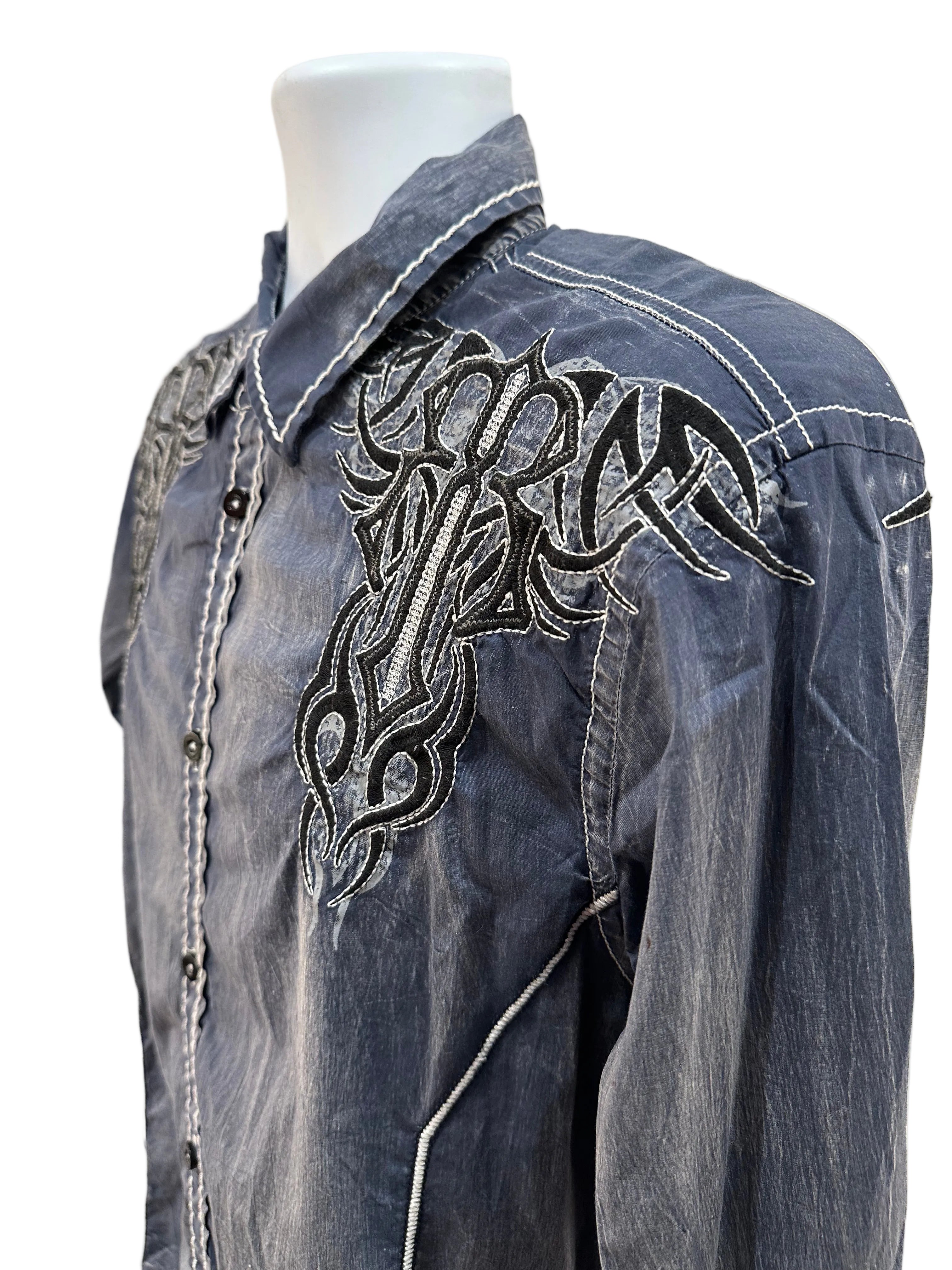 (Men's Large) Y2K Grunge Roar Button Up