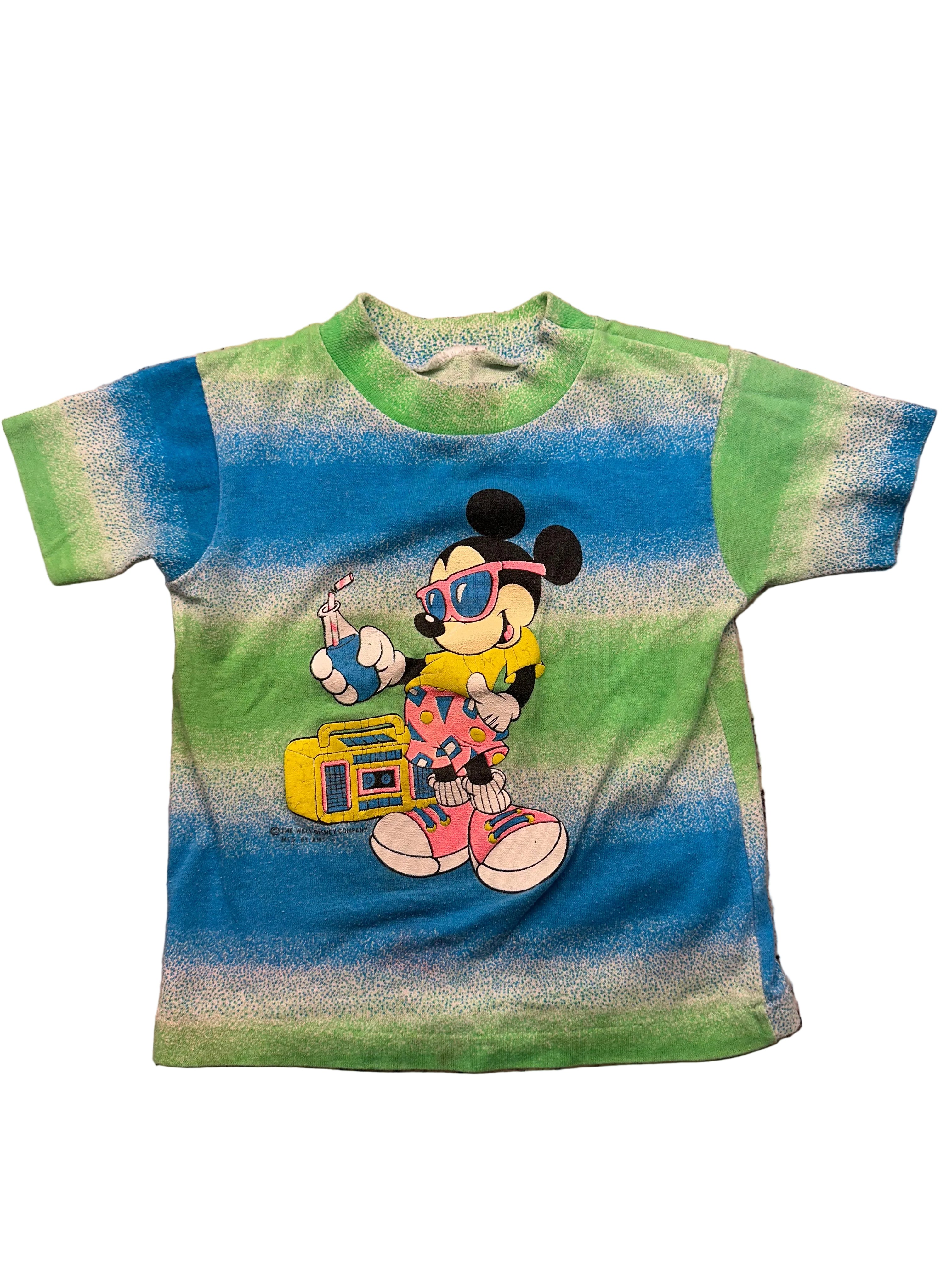 (Kids 18M) 80s Mickey Mouse Tie Dye Short Sleeve