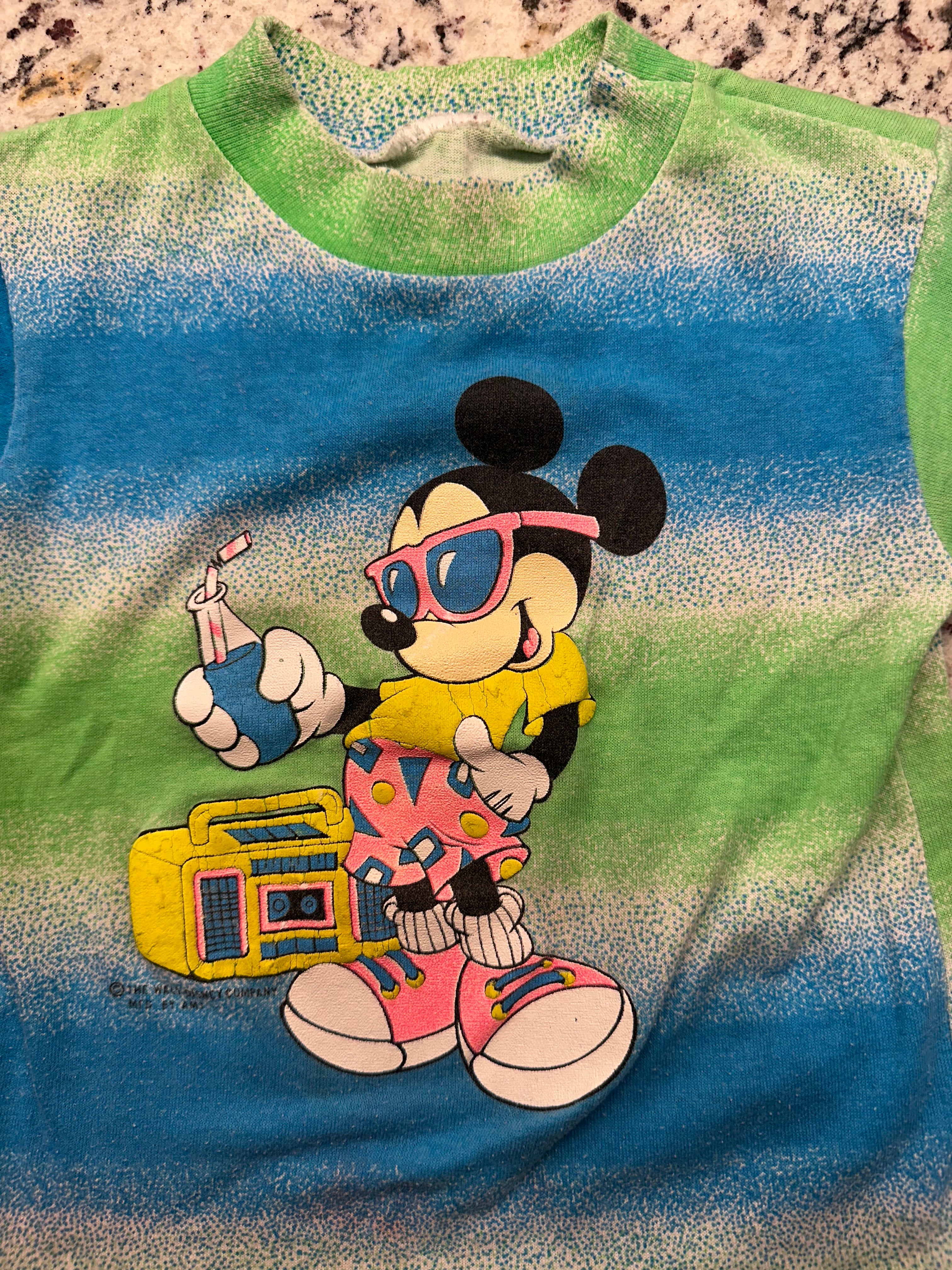 (Kids 18M) 80s Mickey Mouse Tie Dye Short Sleeve