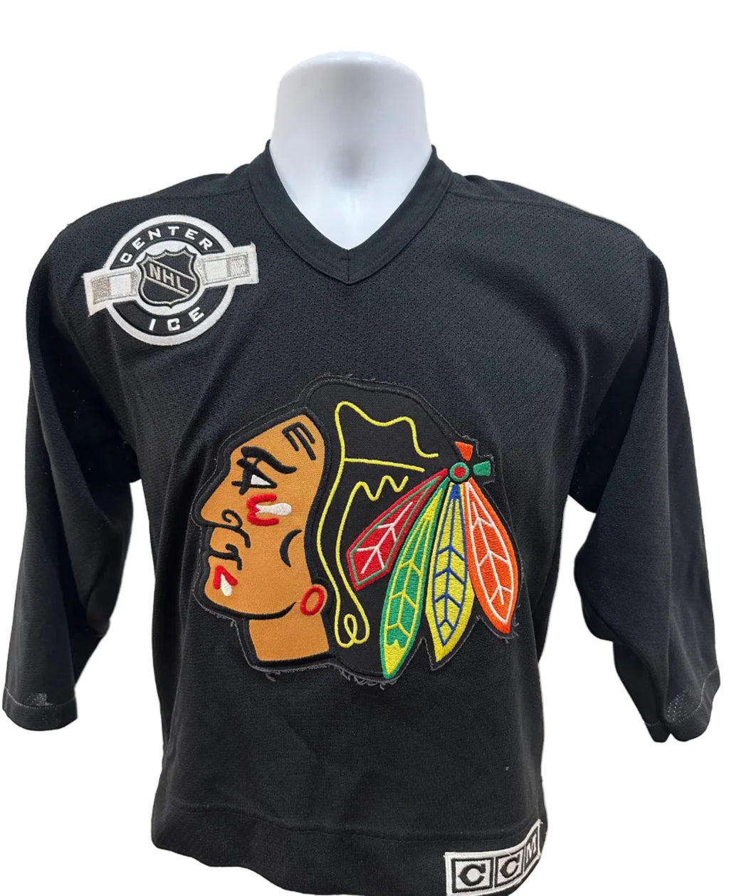 (Kids Medium) 90s CCM Chicago Blackhawks Jersey