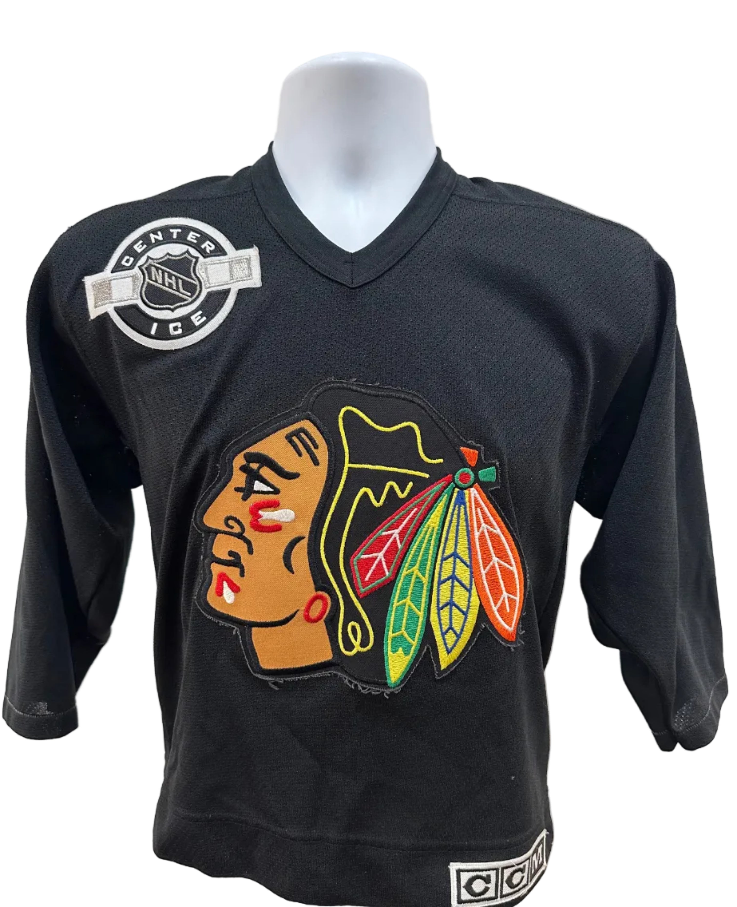 (Kids Medium) 90s CCM Chicago Blackhawks Jersey