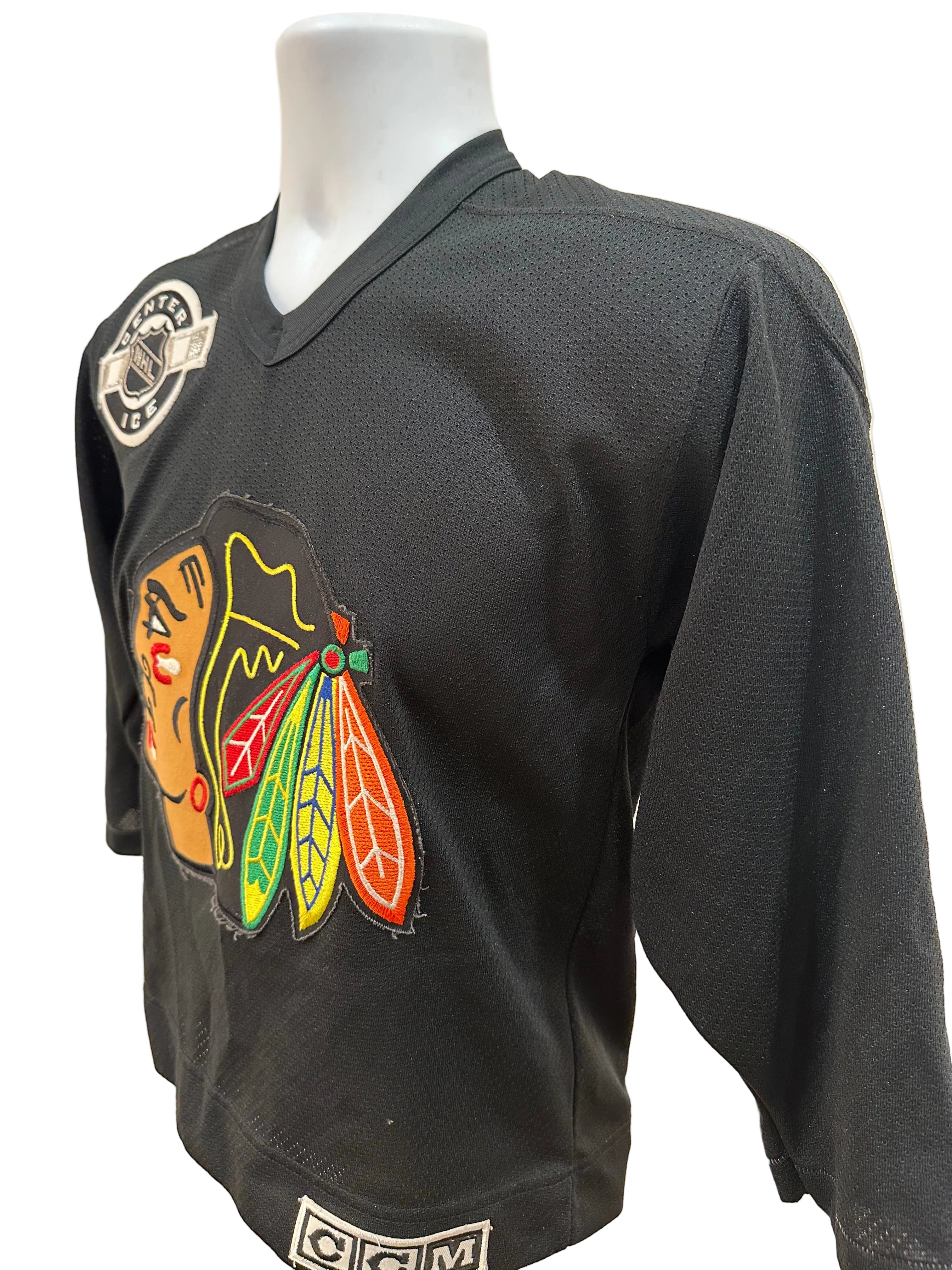 (Kids Medium) 90s CCM Chicago Blackhawks Jersey