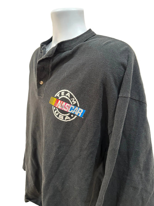 (Men's 2X) 90s Team Nascar Long Sleeve Henley