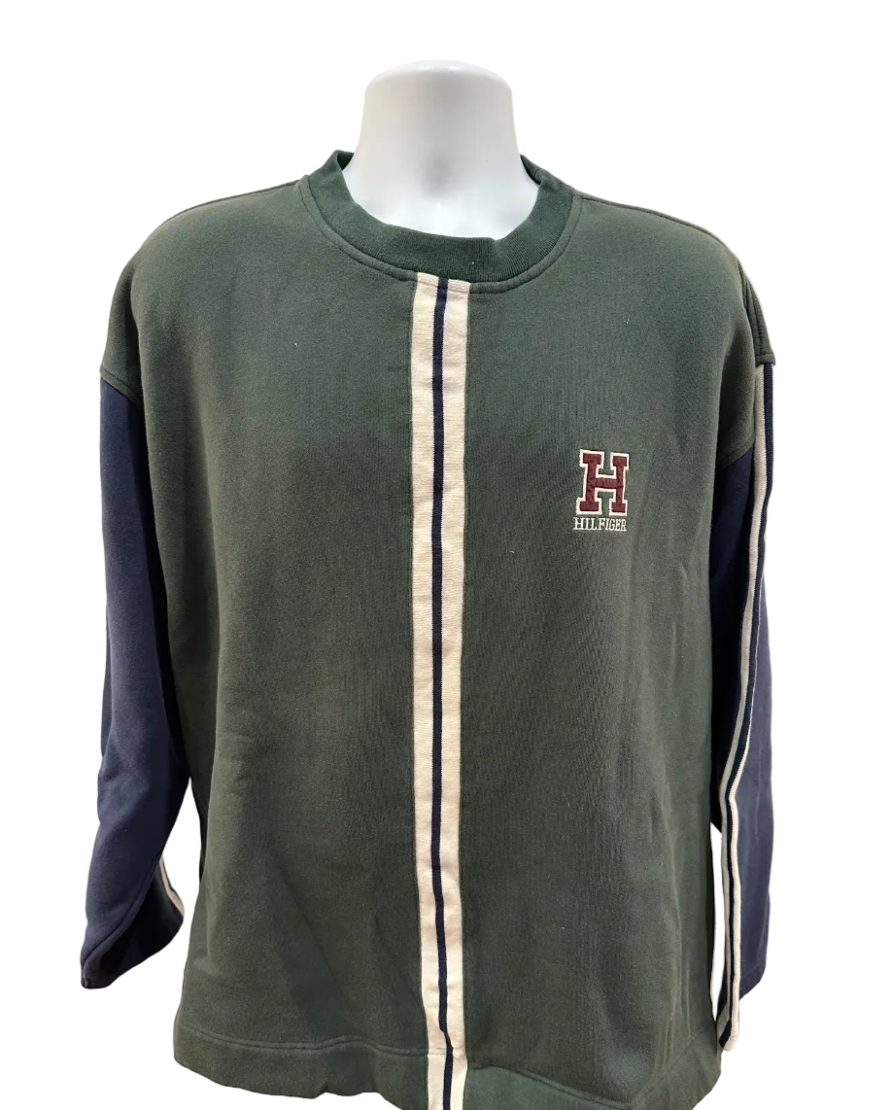 (Men's XL) 90s Tommy Hilfiger Striped Crewneck