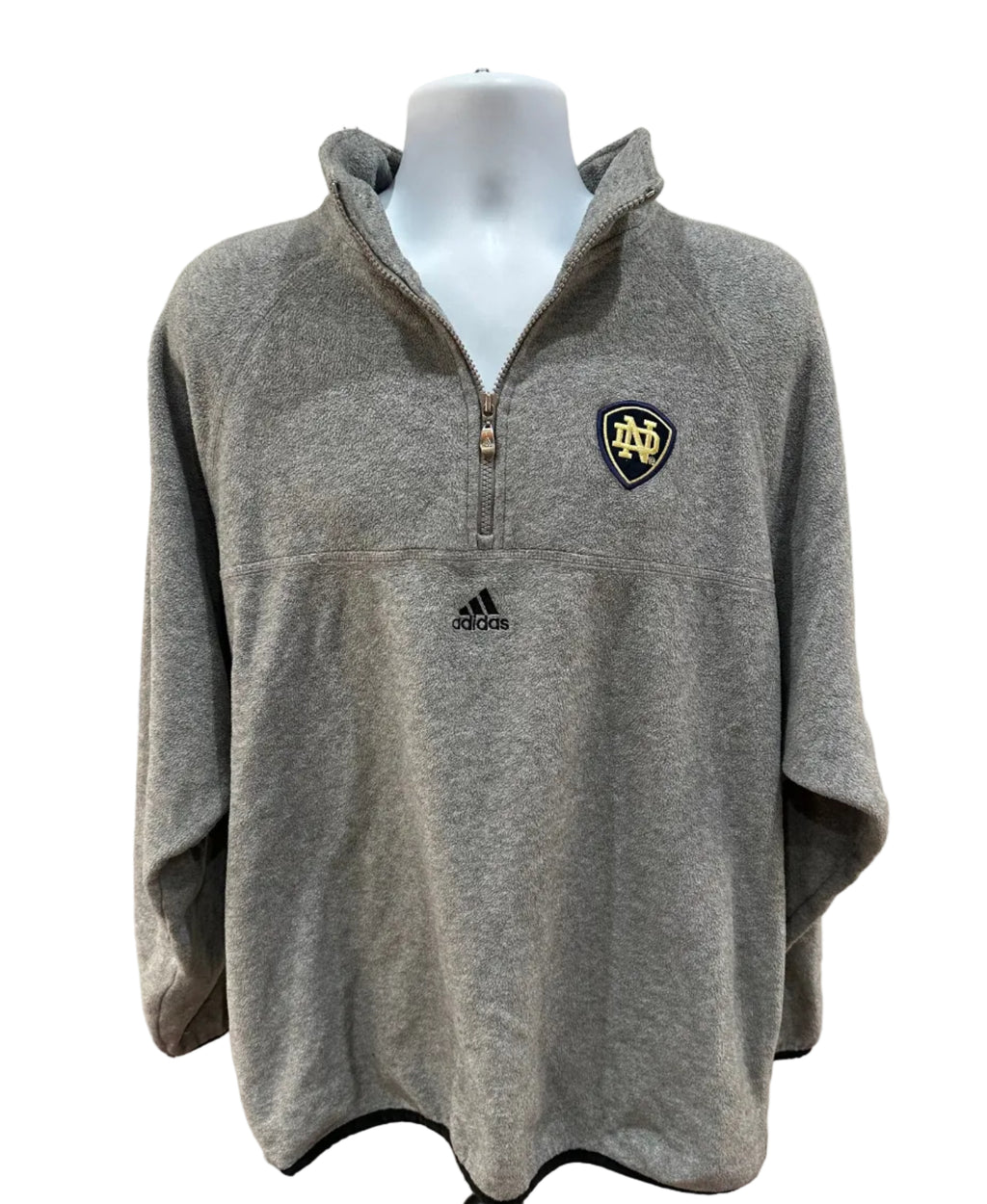 (Men's XL) 2000s Notre Dame Adidas Fleece Pullover
