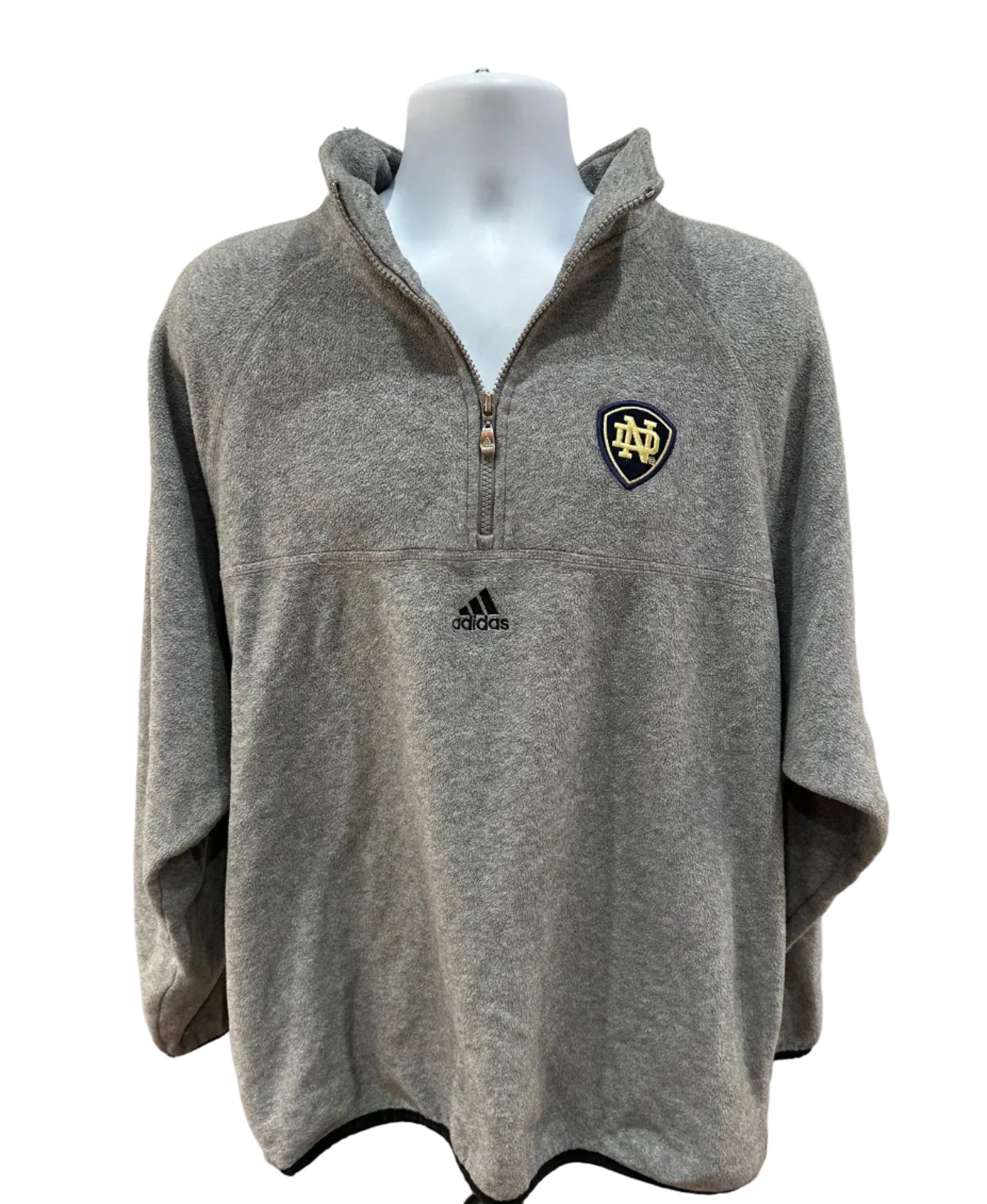 (Men's XL) 2000s Notre Dame Adidas Fleece Pullover